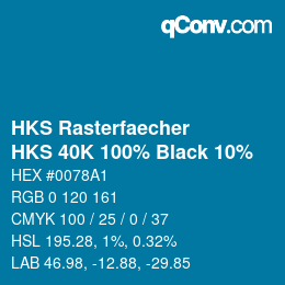 カラーコード: HKS Rasterfaecher - HKS 40K 100% Black 10% | qconv.com