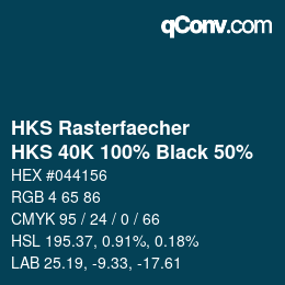 カラーコード: HKS Rasterfaecher - HKS 40K 100% Black 50% | qconv.com