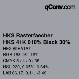 Color code: HKS Rasterfaecher - HKS 41K 010% Black 30% | qconv.com