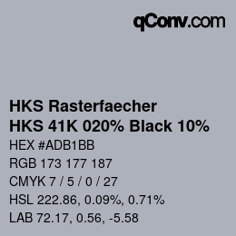 Código de color: HKS Rasterfaecher - HKS 41K 020% Black 10% | qconv.com