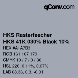 Color code: HKS Rasterfaecher - HKS 41K 030% Black 10% | qconv.com