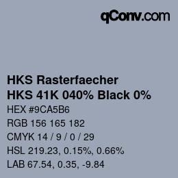 Color code: HKS Rasterfaecher - HKS 41K 040% Black 0% | qconv.com
