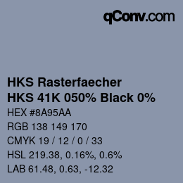 Código de color: HKS Rasterfaecher - HKS 41K 050% Black 0% | qconv.com