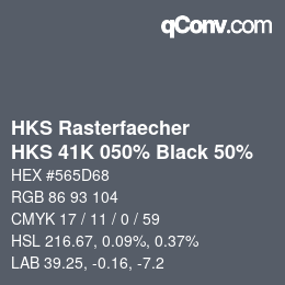 Código de color: HKS Rasterfaecher - HKS 41K 050% Black 50% | qconv.com