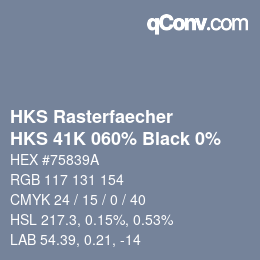 カラーコード: HKS Rasterfaecher - HKS 41K 060% Black 0% | qconv.com