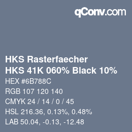 Color code: HKS Rasterfaecher - HKS 41K 060% Black 10% | qconv.com