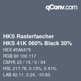 Color code: HKS Rasterfaecher - HKS 41K 060% Black 30% | qconv.com