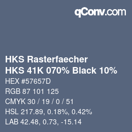 Code couleur: HKS Rasterfaecher - HKS 41K 070% Black 10% | qconv.com