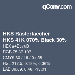 Color code: HKS Rasterfaecher - HKS 41K 070% Black 30% | qconv.com