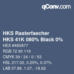 Código de color: HKS Rasterfaecher - HKS 41K 080% Black 0% | qconv.com