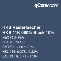 カラーコード: HKS Rasterfaecher - HKS 41K 080% Black 10% | qconv.com