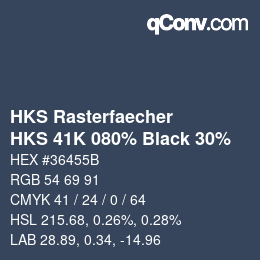 Código de color: HKS Rasterfaecher - HKS 41K 080% Black 30% | qconv.com