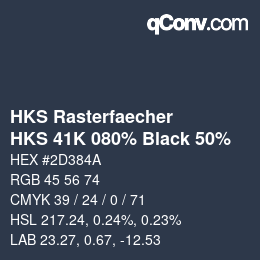 Color code: HKS Rasterfaecher - HKS 41K 080% Black 50% | qconv.com