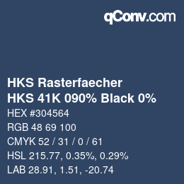 カラーコード: HKS Rasterfaecher - HKS 41K 090% Black 0% | qconv.com