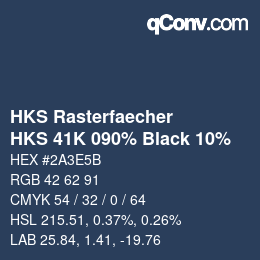 Código de color: HKS Rasterfaecher - HKS 41K 090% Black 10% | qconv.com