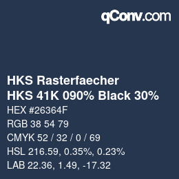 Color code: HKS Rasterfaecher - HKS 41K 090% Black 30% | qconv.com