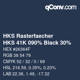 Código de color: HKS Rasterfaecher - HKS 41K 090% Black 30% | qconv.com
