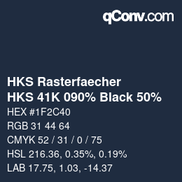 Color code: HKS Rasterfaecher - HKS 41K 090% Black 50% | qconv.com