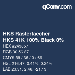 Farbcode: HKS Rasterfaecher - HKS 41K 100% Black 0% | qconv.com