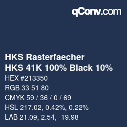 カラーコード: HKS Rasterfaecher - HKS 41K 100% Black 10% | qconv.com