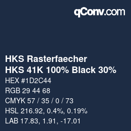 カラーコード: HKS Rasterfaecher - HKS 41K 100% Black 30% | qconv.com