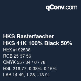 カラーコード: HKS Rasterfaecher - HKS 41K 100% Black 50% | qconv.com