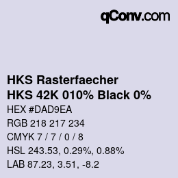 カラーコード: HKS Rasterfaecher - HKS 42K 010% Black 0% | qconv.com