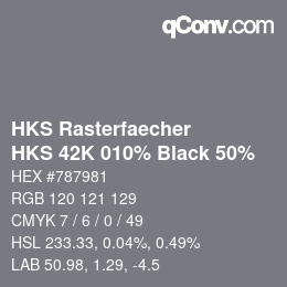 Code couleur: HKS Rasterfaecher - HKS 42K 010% Black 50% | qconv.com