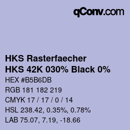 Color code: HKS Rasterfaecher - HKS 42K 030% Black 0% | qconv.com