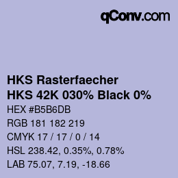 カラーコード: HKS Rasterfaecher - HKS 42K 030% Black 0% | qconv.com
