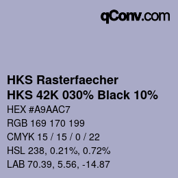Code couleur: HKS Rasterfaecher - HKS 42K 030% Black 10% | qconv.com