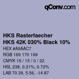 Color code: HKS Rasterfaecher - HKS 42K 030% Black 10% | qconv.com