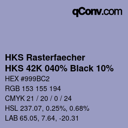 Color code: HKS Rasterfaecher - HKS 42K 040% Black 10% | qconv.com