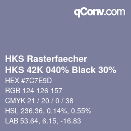 Código de color: HKS Rasterfaecher - HKS 42K 040% Black 30% | qconv.com