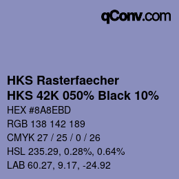 Código de color: HKS Rasterfaecher - HKS 42K 050% Black 10% | qconv.com