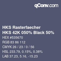 Color code: HKS Rasterfaecher - HKS 42K 050% Black 50% | qconv.com