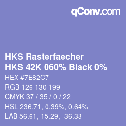 カラーコード: HKS Rasterfaecher - HKS 42K 060% Black 0% | qconv.com