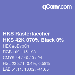 Color code: HKS Rasterfaecher - HKS 42K 070% Black 0% | qconv.com