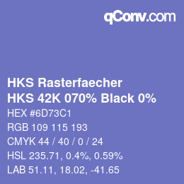 Color code: HKS Rasterfaecher - HKS 42K 070% Black 0% | qconv.com