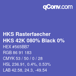 Código de color: HKS Rasterfaecher - HKS 42K 080% Black 0% | qconv.com