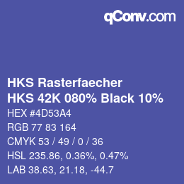 Code couleur: HKS Rasterfaecher - HKS 42K 080% Black 10% | qconv.com