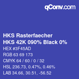 Farbcode: HKS Rasterfaecher - HKS 42K 090% Black 0% | qconv.com