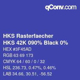Código de color: HKS Rasterfaecher - HKS 42K 090% Black 0% | qconv.com