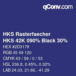 カラーコード: HKS Rasterfaecher - HKS 42K 090% Black 30% | qconv.com