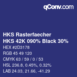 Color code: HKS Rasterfaecher - HKS 42K 090% Black 30% | qconv.com