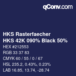 Código de color: HKS Rasterfaecher - HKS 42K 090% Black 50% | qconv.com