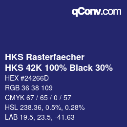 カラーコード: HKS Rasterfaecher - HKS 42K 100% Black 30% | qconv.com