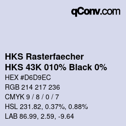 Código de color: HKS Rasterfaecher - HKS 43K 010% Black 0% | qconv.com