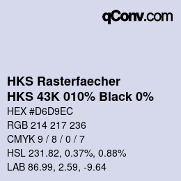 Color code: HKS Rasterfaecher - HKS 43K 010% Black 0% | qconv.com