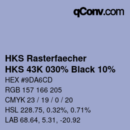 Code couleur: HKS Rasterfaecher - HKS 43K 030% Black 10% | qconv.com
